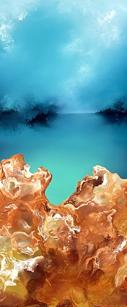 Realm of illusioned seas - Abstract Landscape - 90cm x 90cm by Jonesy