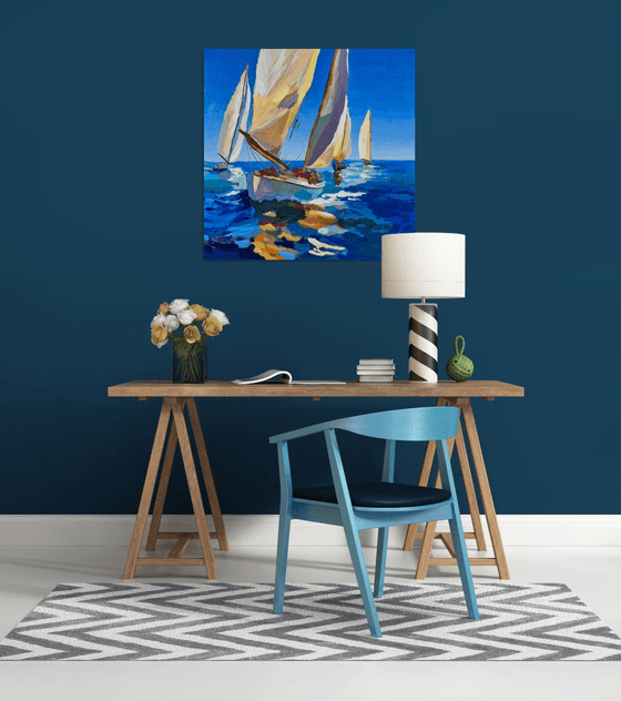 Sailing Blue Reflections