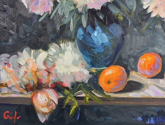 Still Life with Peonies and Oranges