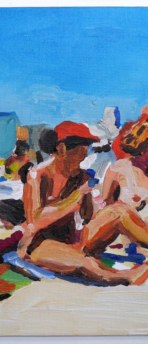 Beach scene ( South of France 1980s) by Stephen Abela