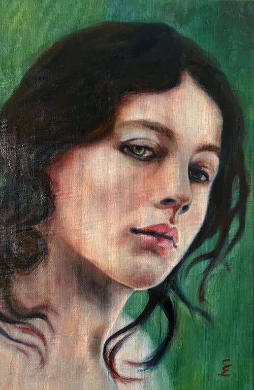 PORTRAIT OF WOMAN  "La scapigliata" by Veronica Ciccarese