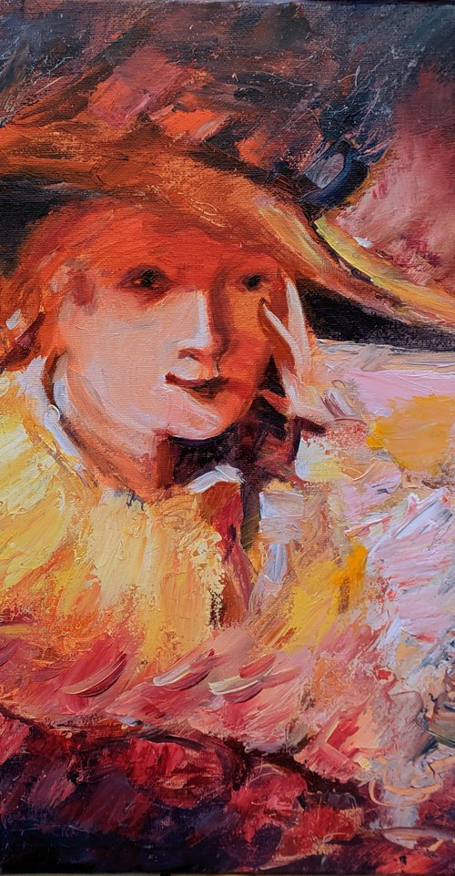 Yoing girl in a hat 2 by Elena Sokolova