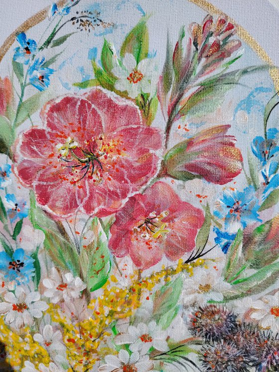 Diptych "Splashes of Sunny Summer". Original.