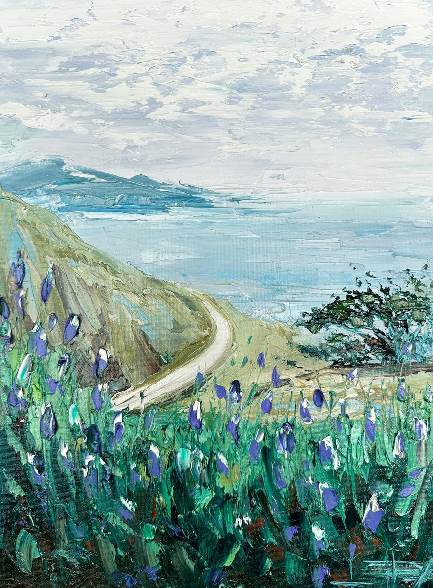 Impressionistic Landscape Oil Painting By Lisa Elley, 12 X 16", Painted By The Wind, Original Artwork