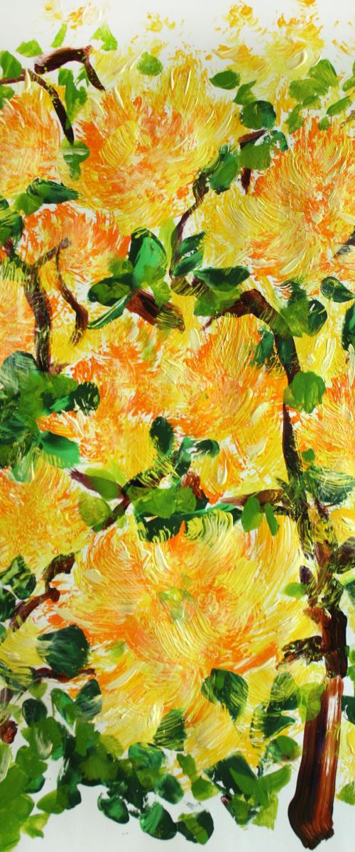 Yellow Fiesta / Original Painting by Salana Art Gallery