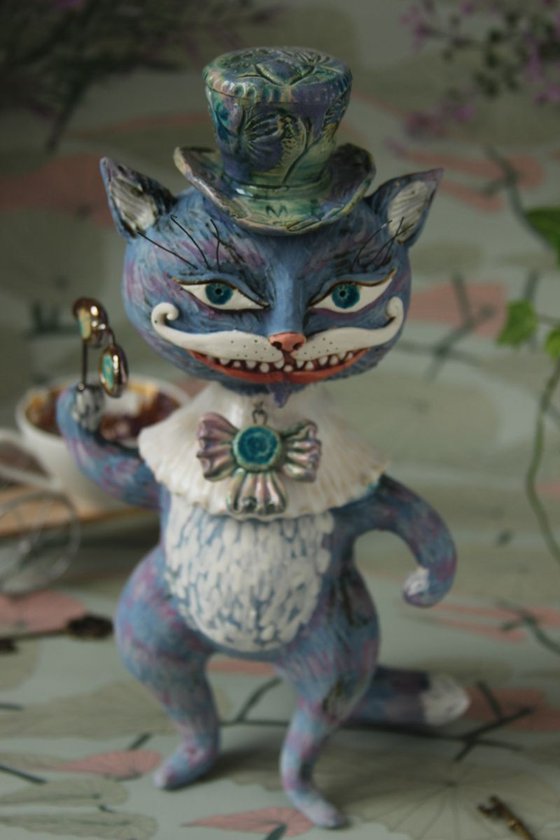 From the Alice in Wonderland. Cheshire Cat. Sculpture by Elya Yalonetski