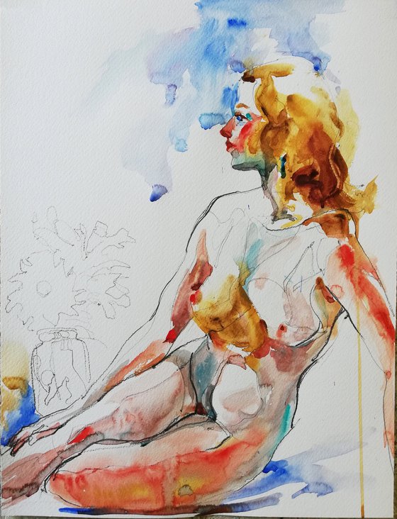 Nude with Sunflower