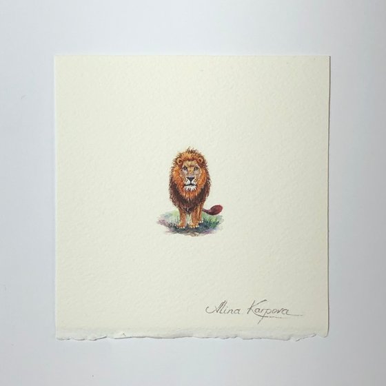 Lion miniature painting