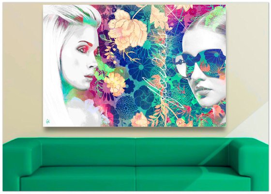 Flowers 4 | Digital Painting printed on Canvas | Simone Morana Cyla | 2015 | Unique Artwork | 80 x 53.3 cm | Published |