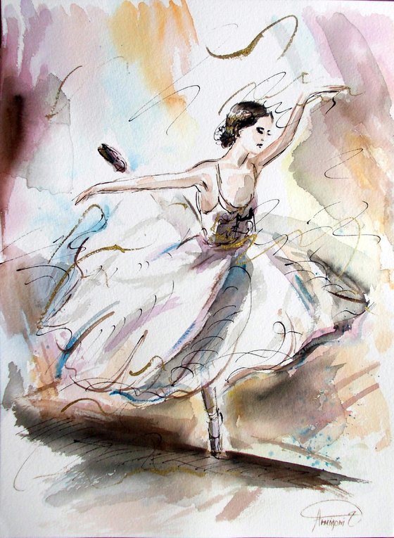 Ballerina Watercolor  Series Painting