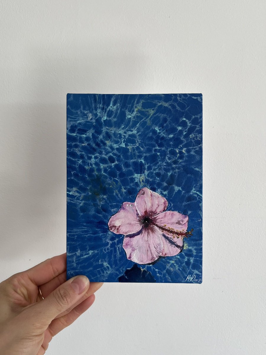 Sunlight pool flowers 18x13cm by Myroslava Denysyuk