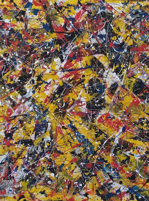 MODERN Abstract ACRYLIC PAINTING on CANVAS by M. Y. by Max Yaskin