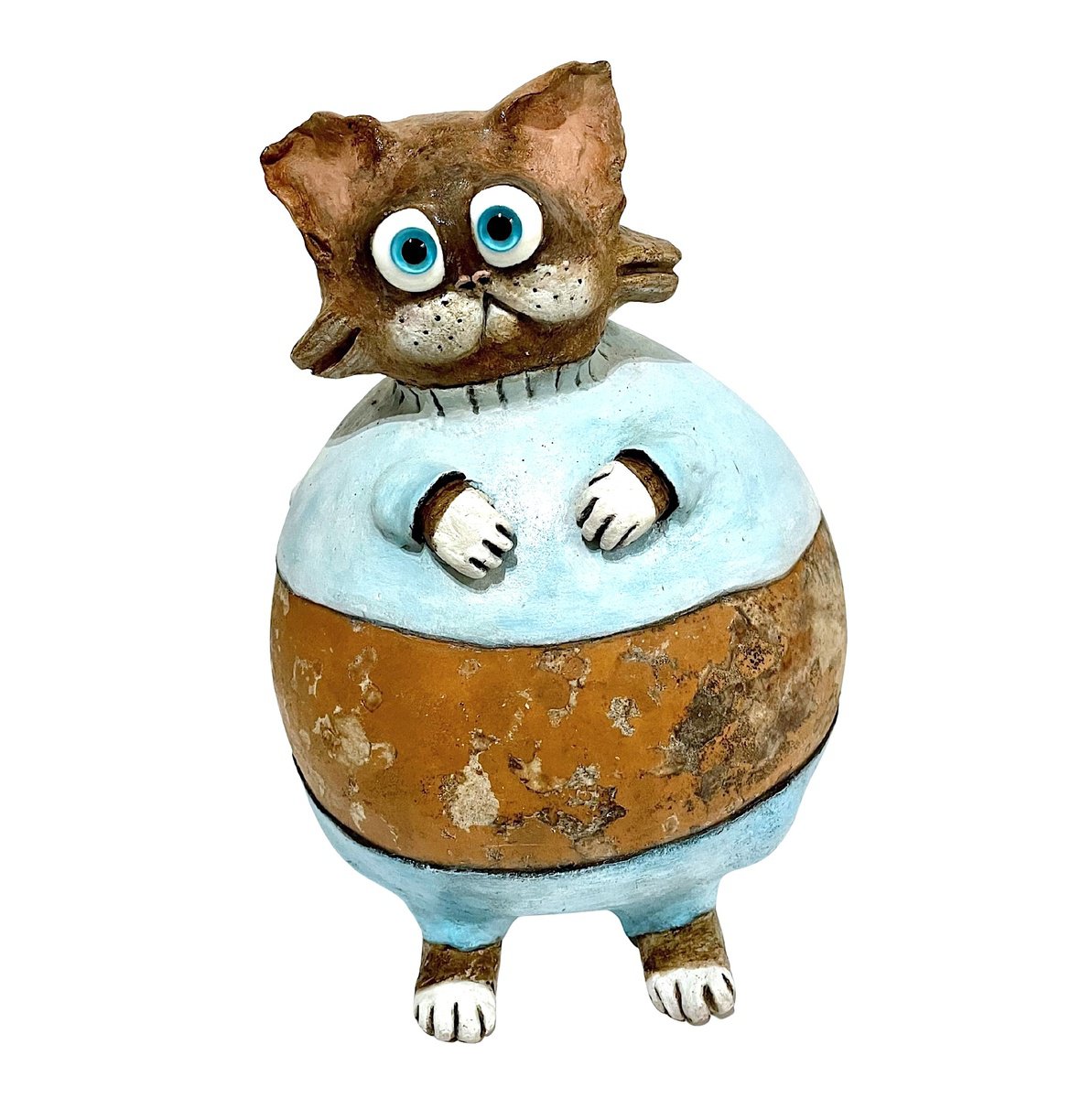 Expressive Animal Wood Sculpture By Eleanor Gabriel, 6 X 10, Leopold De Montblanc, Original Artwork