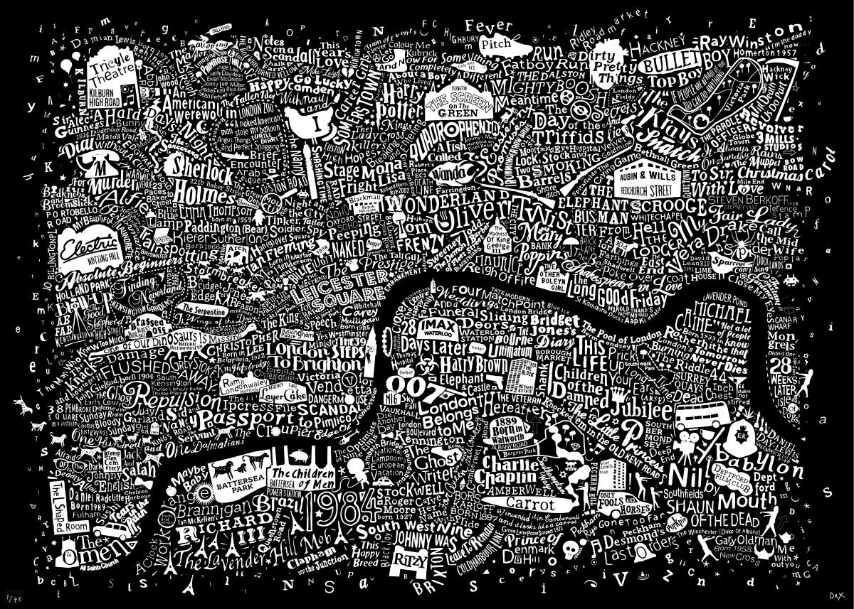 London Film Map (Black Plike 2017) by Dex