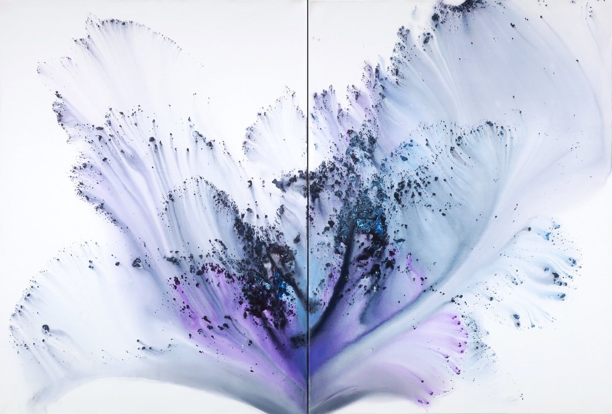 Abstract Acrylic Painting By Muriel Napoli, 94 X 63", Nature 303, Original Artwork