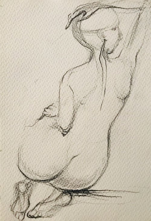 Nude pencil drawing 160820191 by Natalya Burgos