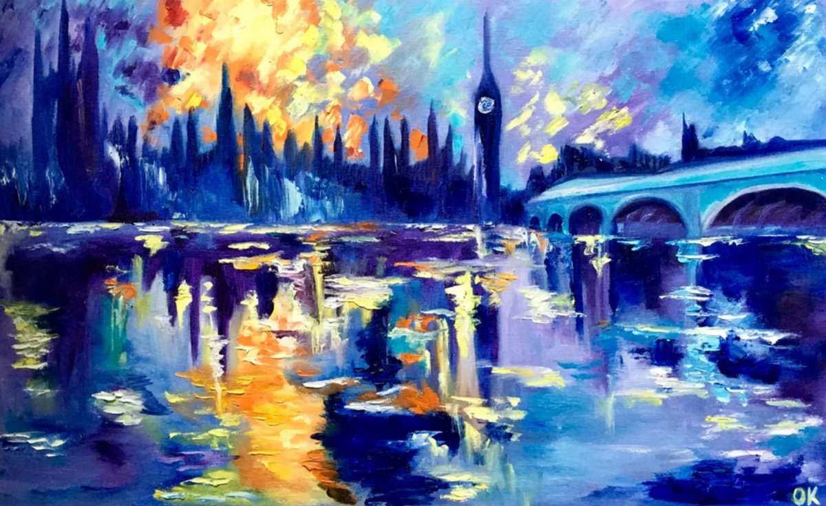 Sunset In London. By Olga Koval, 32 X 20, Artwork For Sale On Artfinder