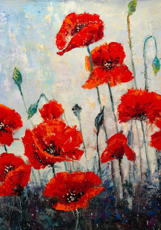 Happy childhood , poppies