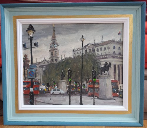 St Martin in the Fields from Trafalgar Square London by Roberto Ponte