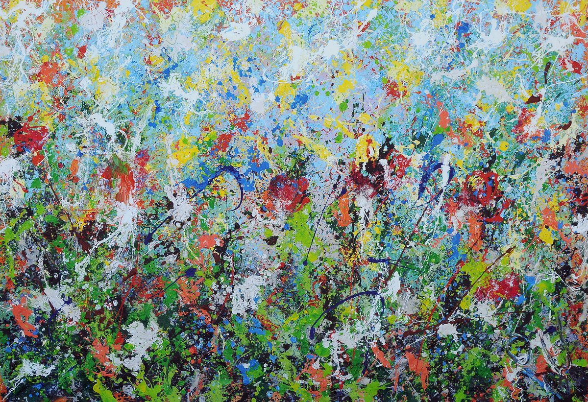 Abstract Acrylic Painting By Antonino Puliafico, 47 X 69, Evanescenze, Original Artwork