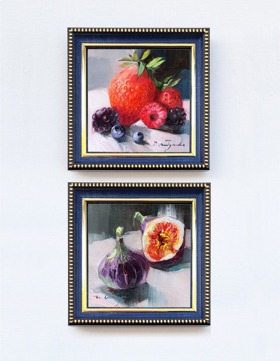 Strawberries Figs By Nataly Derevyanko, 5 X 5, Artwork For Sale On Artfinder