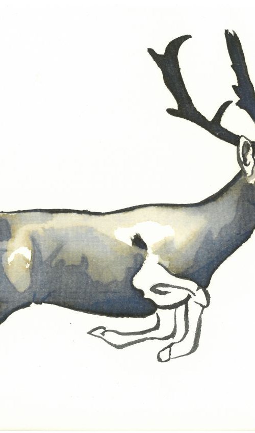 Deer I Animal Drawing by Ricardo Machado