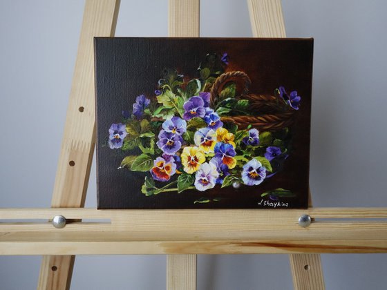 Pansies in a Basket