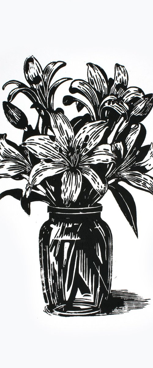 Lilies (Black) by Kosta Morr