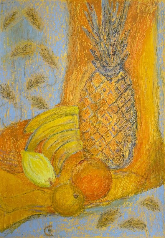 Still life with pineapple