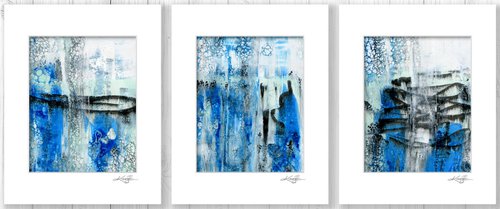 Song Of The Journey Collection 4 - 3 Abstract Paintings in mats by Kathy Morton Stanion by Kathy Morton Stanion