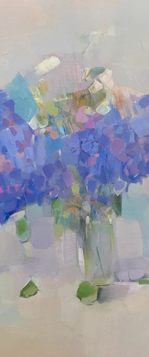 Lilacs, Oil painting, One of a kind, Handmade artwork by Vahe Yeremyan