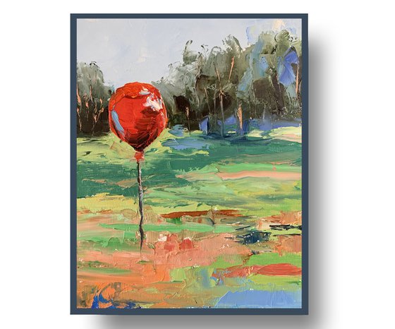 Landscape with an air balloon.