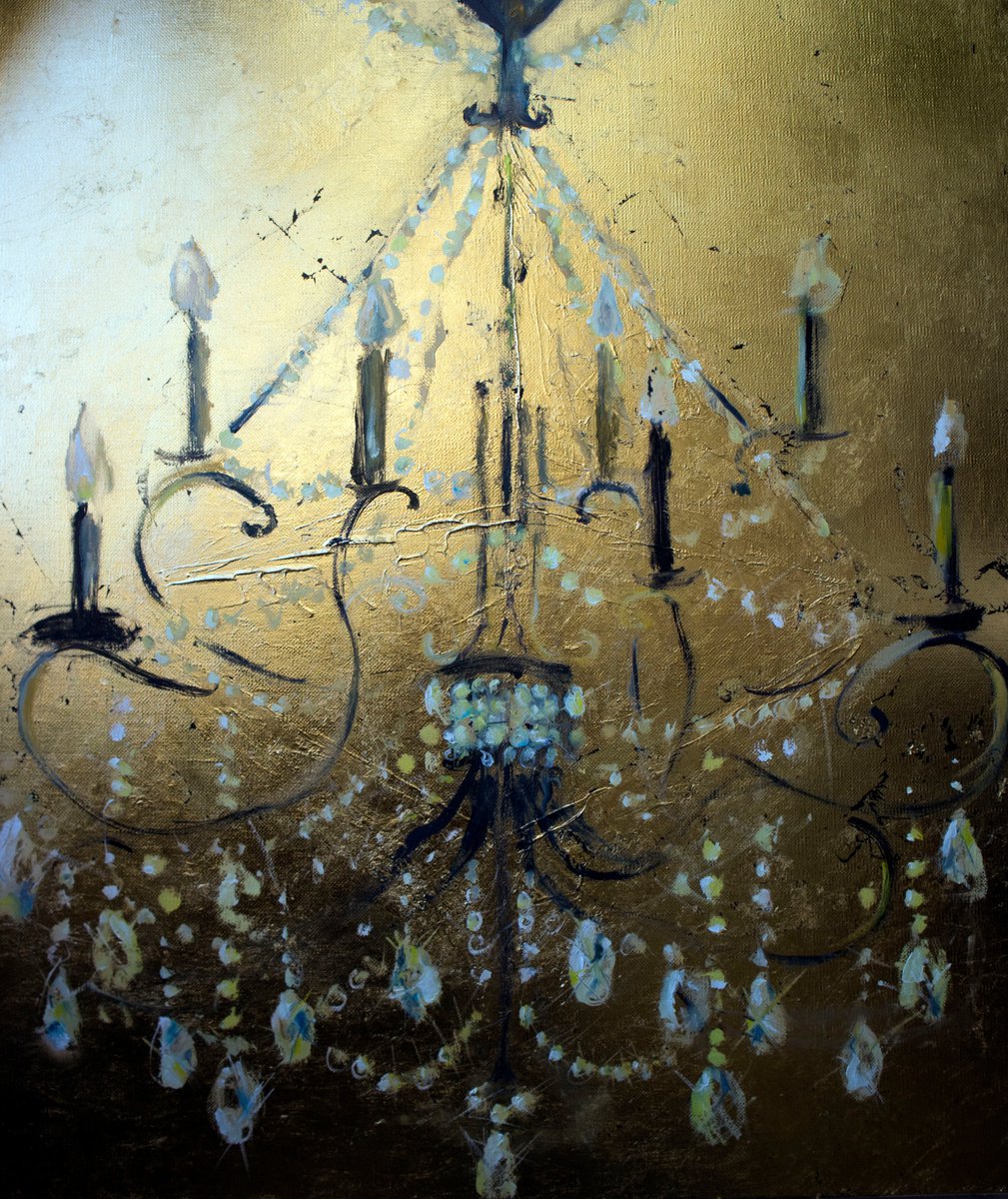 Gold painting chandelier by Anna Lubchik