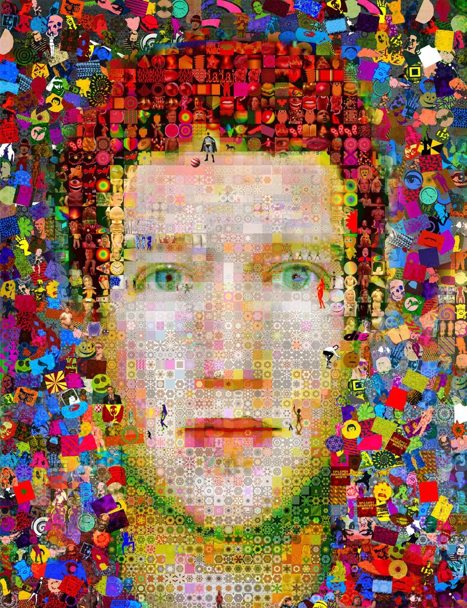 Portrait Collage By John Lijo Bluefish, 46 X 60, Haters Gonna Hate, Original Artwork