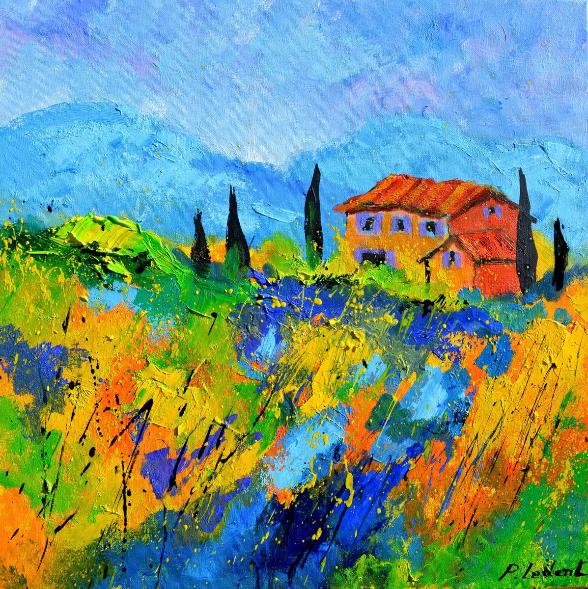 Cypresses By Pol Henry Ledent, 16 X 16, Artwork For Sale On Artfinder