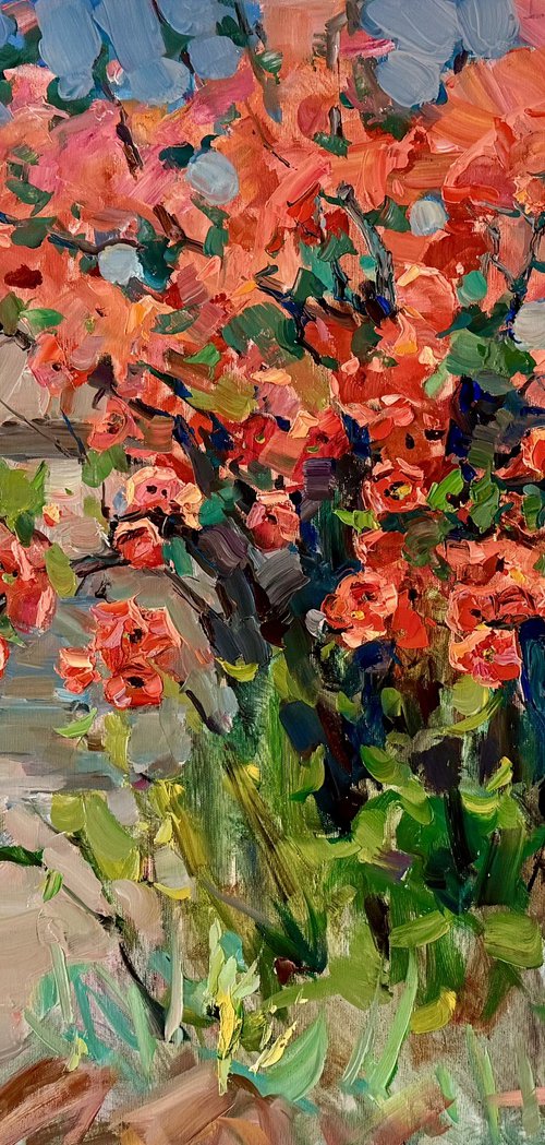Quince in Bloom by Oleksii Chebotaru