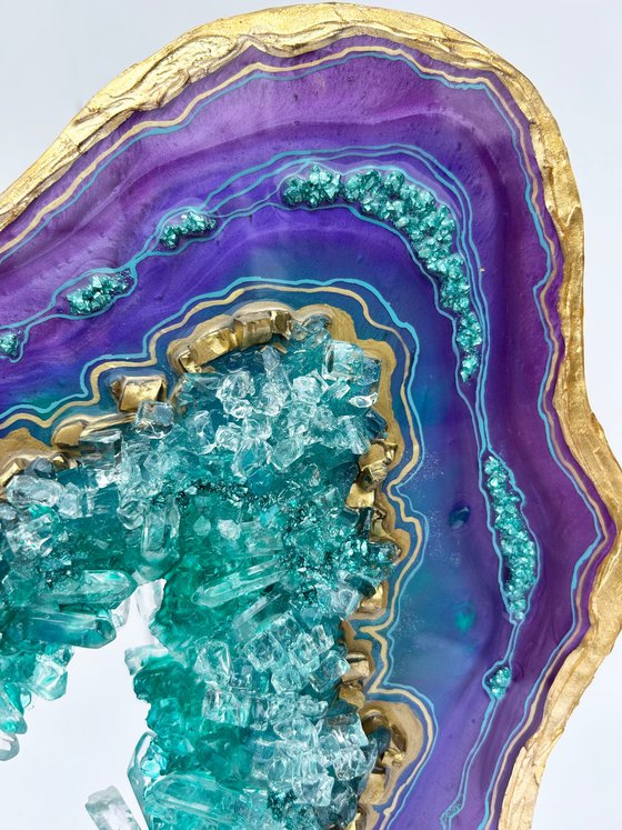 Geode Slice "Malachite purple"