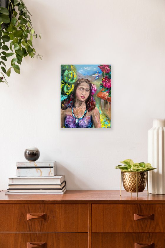 Tahitian Women, 40*50, impressions of Paul Gauguin, impressionistic oil portrait painting