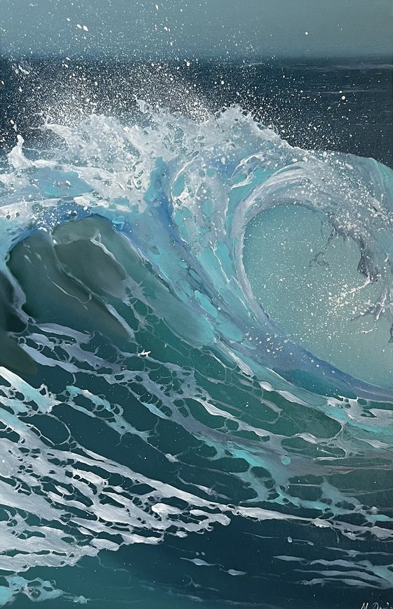 Sea wave oil painting