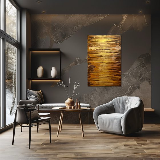 Golden Fire 90x60x2 cm