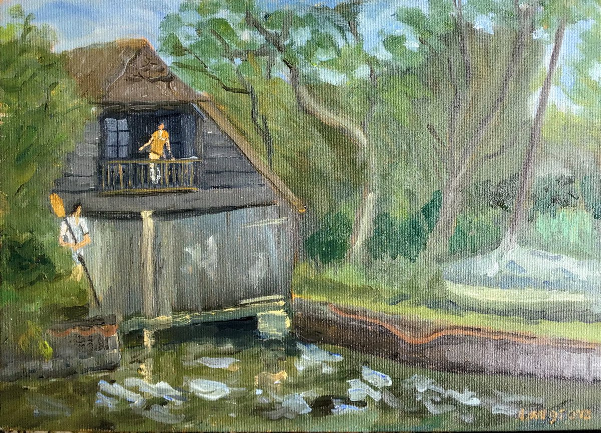 Morning on the Broads - An original oil painting by Julian Lovegrove Art