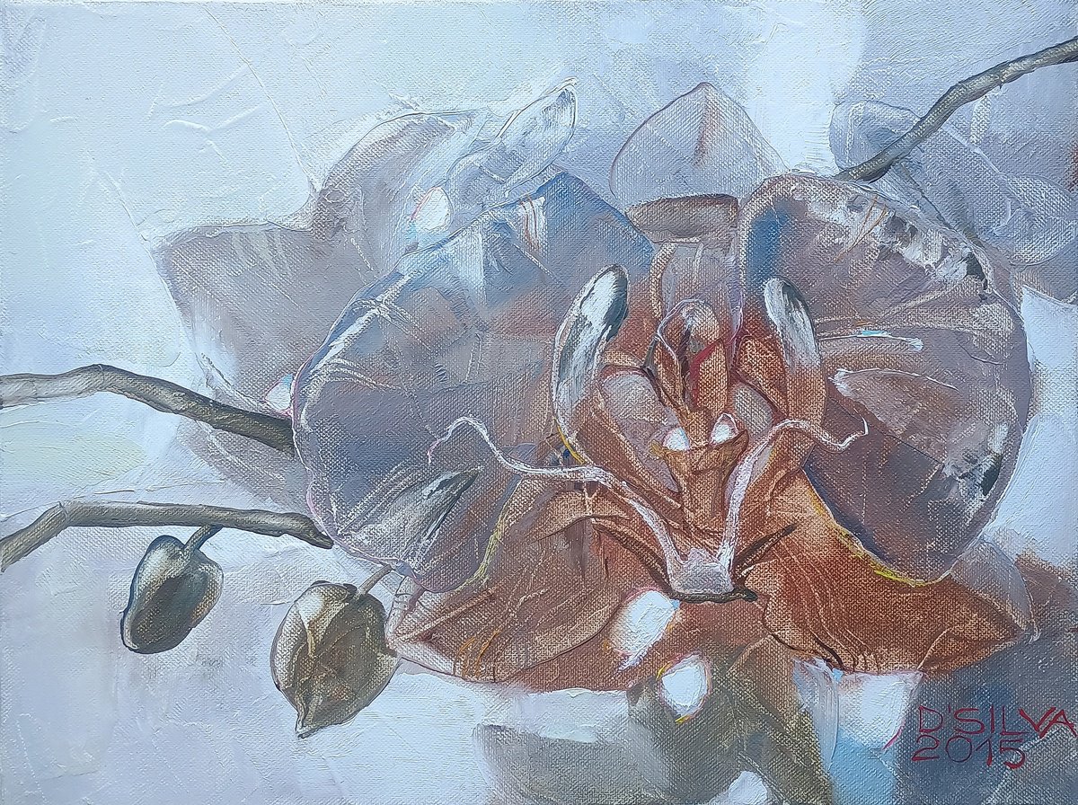 Photorealistic Botanical Oil Painting By Silvija Drebickaite, 16 X 12", Morning Tenderness, Original Artwork