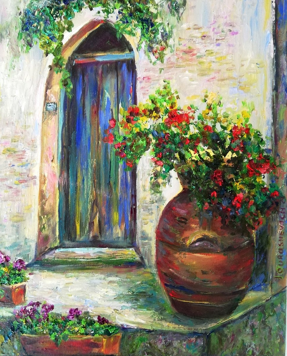 An Old Door | Original Oil Painting (2021) 10x12 in. (24x30 cm) by Katia Ricci