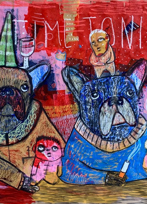 French bulldogs in a London... by Pavel Kuragin