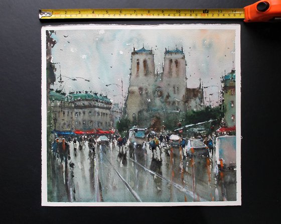 Paris Rainy Square