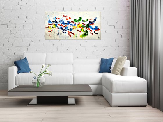 Dance of Poppies - Abstract - Acrylic Painting - Canvas Art- Wall art - Flower painting - Ready to hang