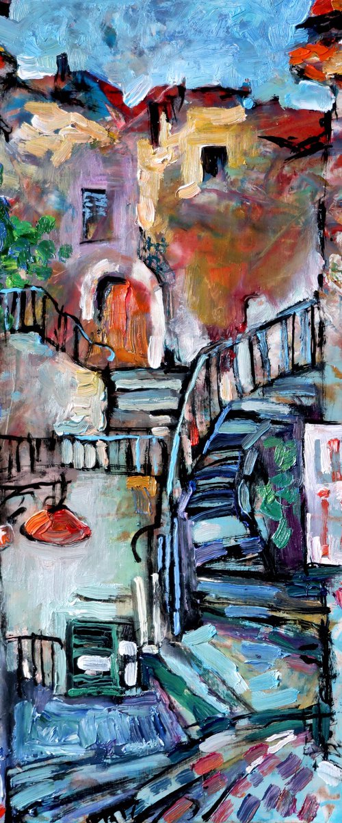 Mosaic Glimmers of Cudillero by Nikifor Swiristuhin