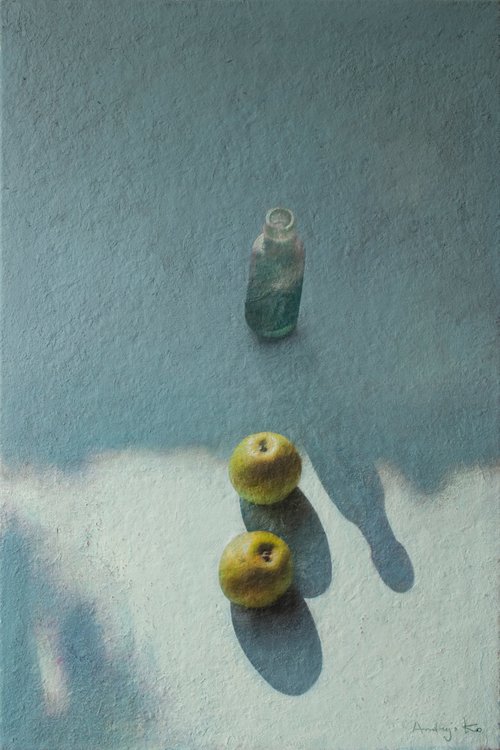 The Bottle and Two Apples by Andrejs Ko