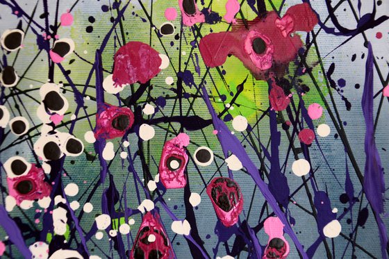 "Charm Of The Dusk" #2 -  Original abstract floral landscape