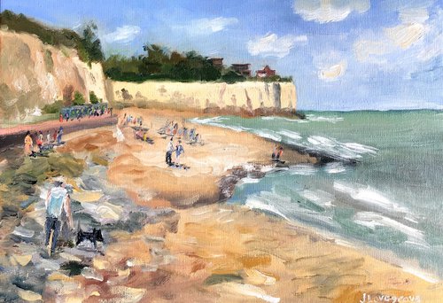 Stone Bay after lockdown - another oil painting by Julian Lovegrove by Julian Lovegrove Art